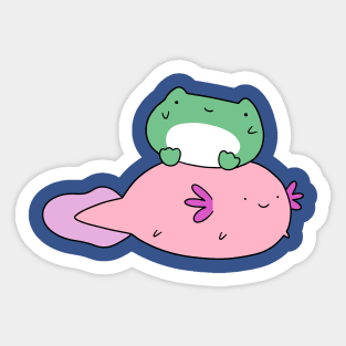 Little Frog and Axolotl Sticker